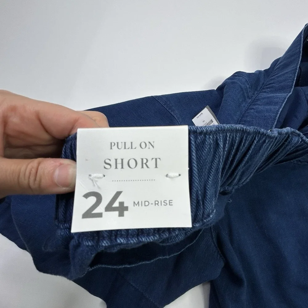 Lane‎ Bryant Pull On Shorts Women's 24 Blue Mid-rise Pockets Lightweight NWT
